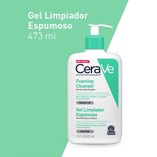 CeraVe Gel limpiador espumoso facial 473ml