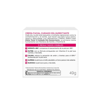 Loreal Crema Hidratante piel seca Hidra total 5