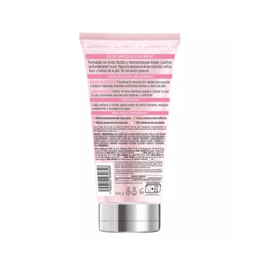 Gel de Limpieza Loreal Anti-Manchas Glycolic Bright 150ml