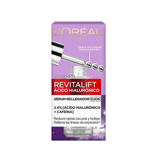 Loreal Serum Ojos Revitalift 2,5% Ácido Hialurónico + Cafeína 20 ml