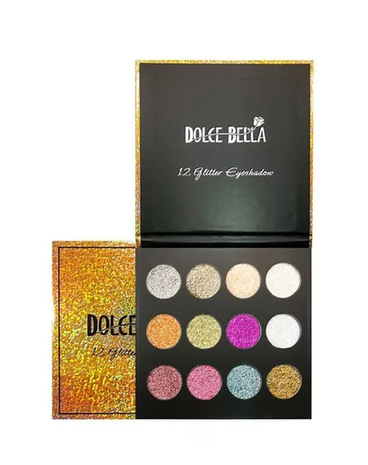 Paleta De Sombras Dolce Bella Glitter 12 Colores Eyelashow